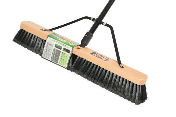 PUSH BROOM 24" INDOOR/ OUTDOOR MEDIUM BRISTLE WITH 54" METAL HANDLE
